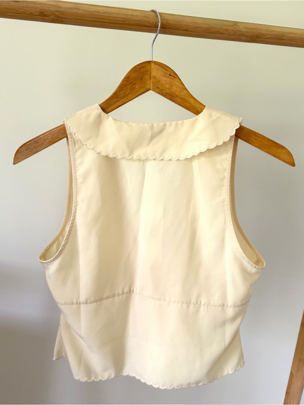 NWT Frankie’s Bikinis Priscilla Collared Top in Macadamia Cream - S - Picture 8 of 8